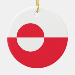 Grönland flagga julgransprydnad keramik