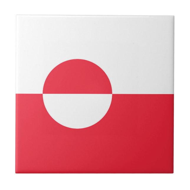 Grönland flagga kakelplatta (Framsidan)