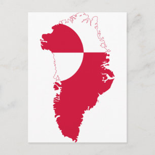Grönland Flagga Karta GL Vykort