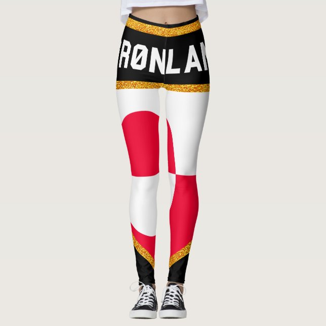Grönland Flagga Leggings (Framsida)