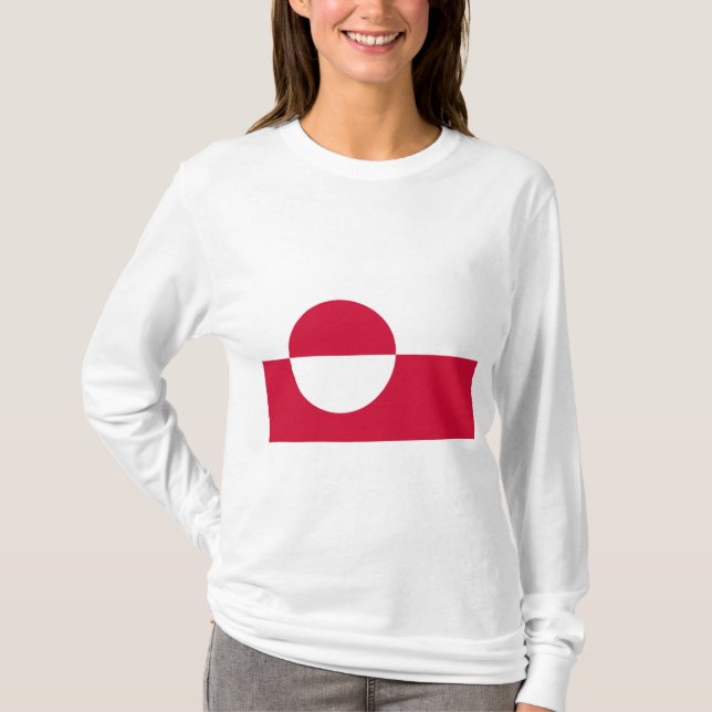 Grönland Flagga T Shirt (Framsida)