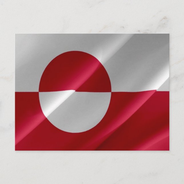 Grönland - Flagga Wave - Vykort (Framsida)