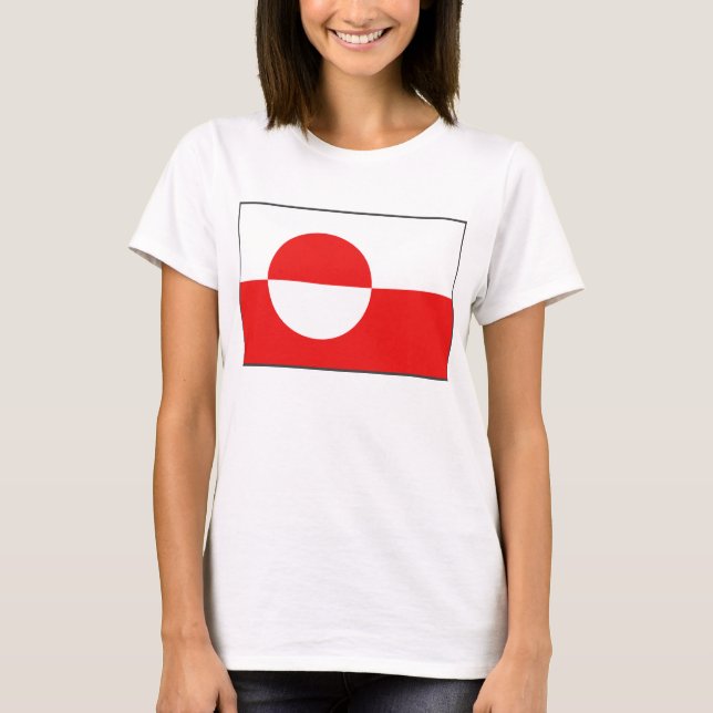 Grönland Flagga x Karta T-Shirt (Framsida)