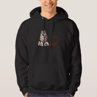 Grönland Hund Heartslag EKG Funny Dogs Älskare & O Hoodie