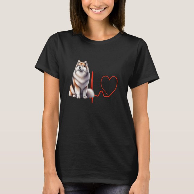 Grönland Hund Heartslag EKG Funny Dogs Älskare & O T Shirt (Framsida)