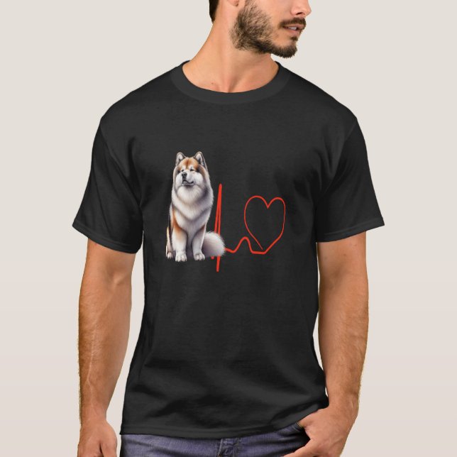 Grönland Hund Heartslag EKG Funny Dogs Älskare & O T Shirt (Framsida)