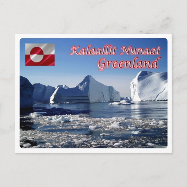 Grönland - Icebergs - Vykort (Framsida)