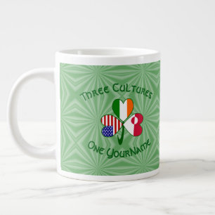 Grönland Irland USA Shamrock Personlig Text Jumbo Mugg