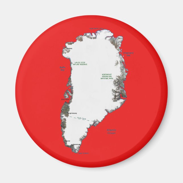 Grönland Karta Magnet (Framsidan)