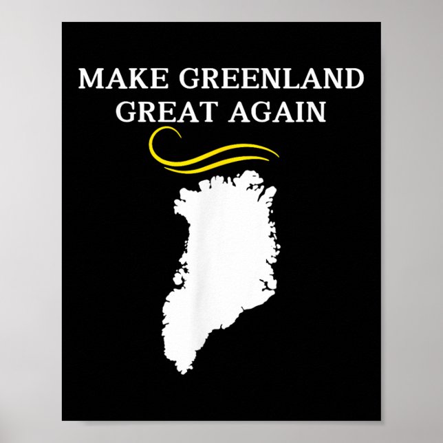 Grönland Karta med trumphår gör Grönland Poster (Framsidan)