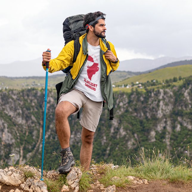 Grönland Karta Red White Flagga Ilulissat Arktis T Shirt (Skapare uppladdad)