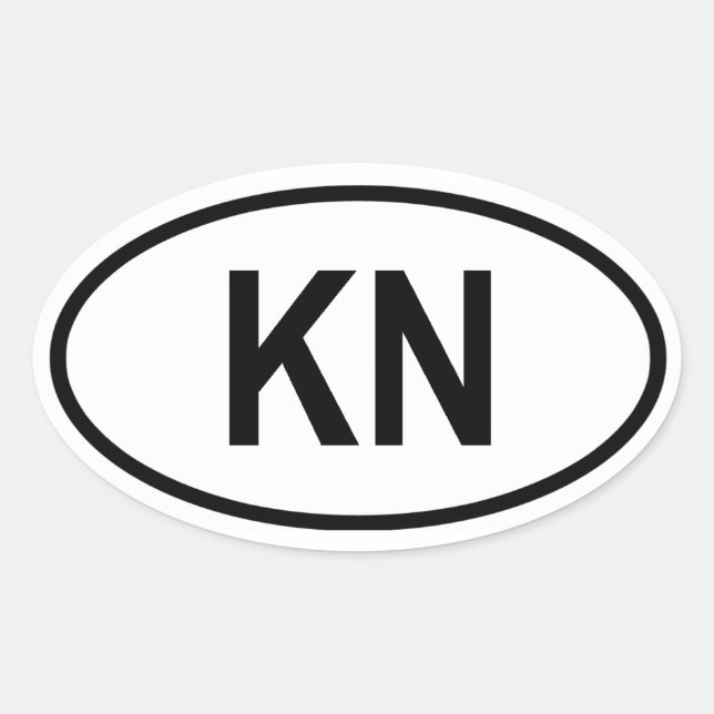 Grönland ’KN’ Ovalt Klistermärke (Framsida)