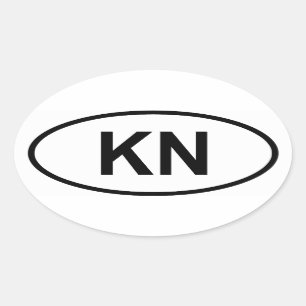 Grönland ’KN’ Ovalt Klistermärke