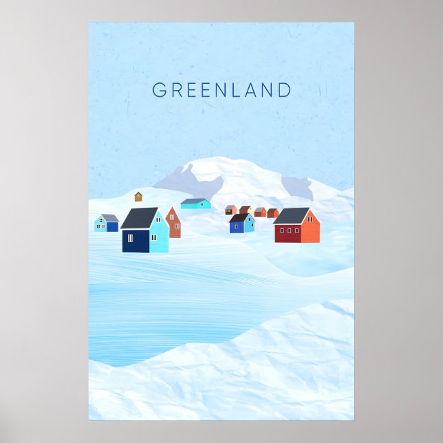 Grönland Minimalistisk Resaaffisch Poster (Framsidan)