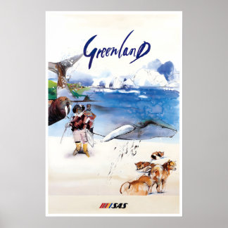 Grönland Poster Vintage Tryck Resa Konst Resenär