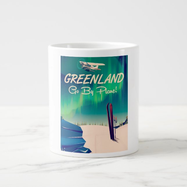 Grönland 'Res med flyg!' Jumbo Mugg (Framsidan)