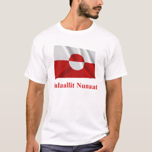 Grönland som vinkar flagga med namn i Kalaallisut Tee