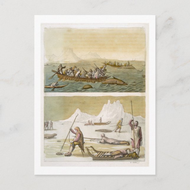 Grönland: Valfiske och säljakt från "L. Vykort (Framsida)