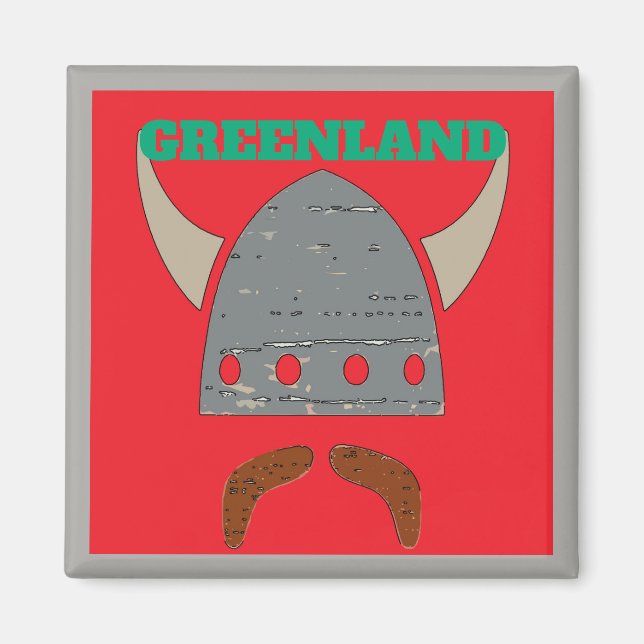 GRÖNLAND, Viking Head Magnet (Framsidan)