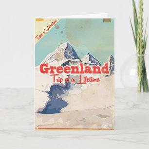 Grönland vintage reseaffisch kort