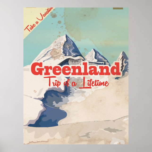 Grönland vintage reseaffisch poster (Framsidan)