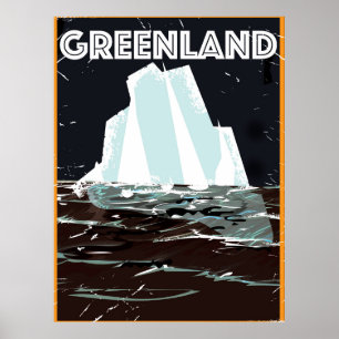 Grönland vintage reseaffisch poster