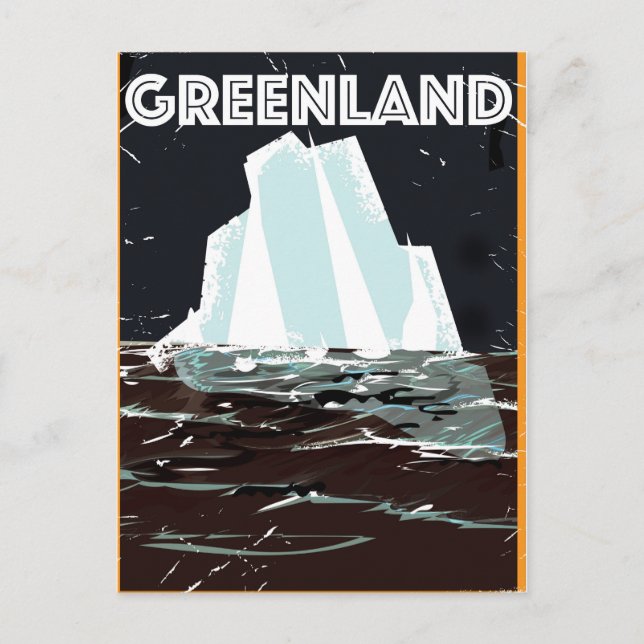 Grönland vintage reseaffisch vykort (Framsida)