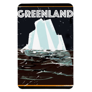 Grönland vintage resor poster magnet