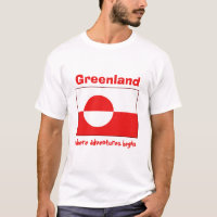 Grönlandflagga + Karta + TextT-tröja