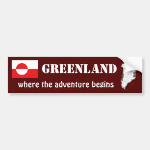 Grönlandflagga + Kartabildekal Bildekal