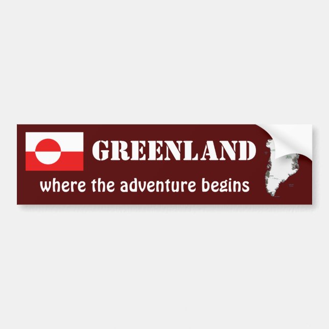 Grönlandflagga + Kartabildekal Bildekal (Framsidan)
