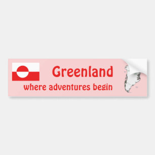 Grönlandflagga och kartabildekal bildekal