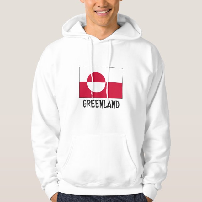 Grönlandflagga Sweatshirt Med Luva (Framsida)