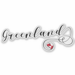 Grönlandhjärtaflagga Klistermärken