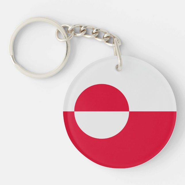 Grönlands flagg akrylnyckelring – Patriotisk desig (Framsidan)