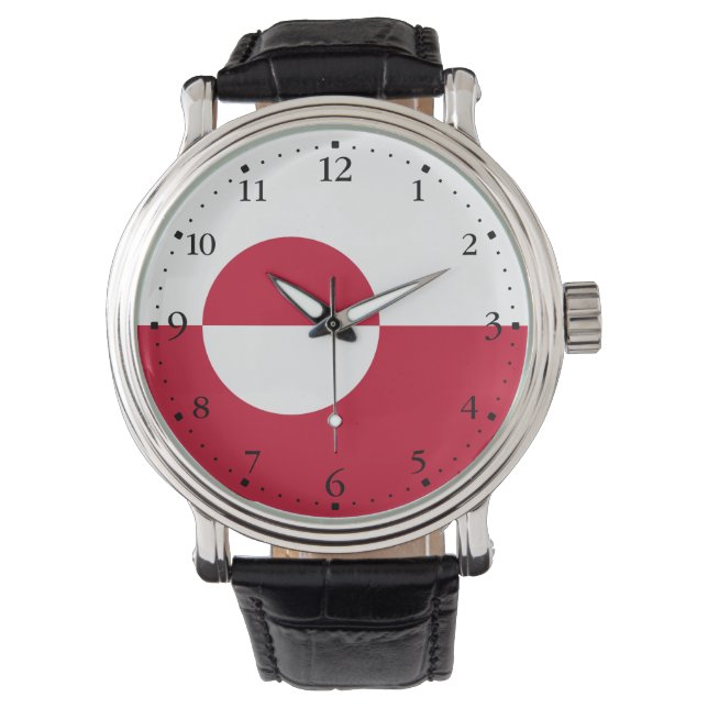 Grönlands flagga armbandsur (Framsida)