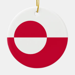 Grönlands flagga julgransprydnad keramik