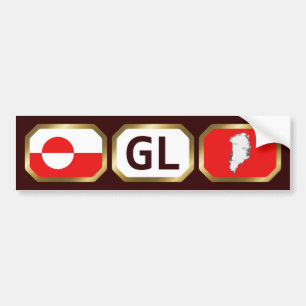 Grönlands flagga kartkod dekal