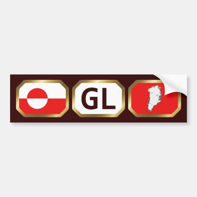 Grönlands flagga kartkod dekal (Framsidan)