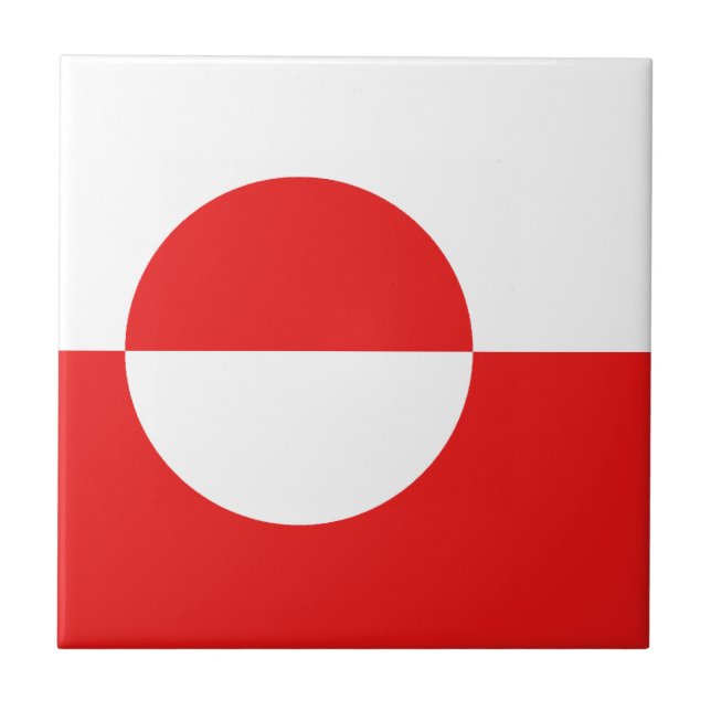Grönlands flagga keramisk platta kakelplatta (Framsidan)