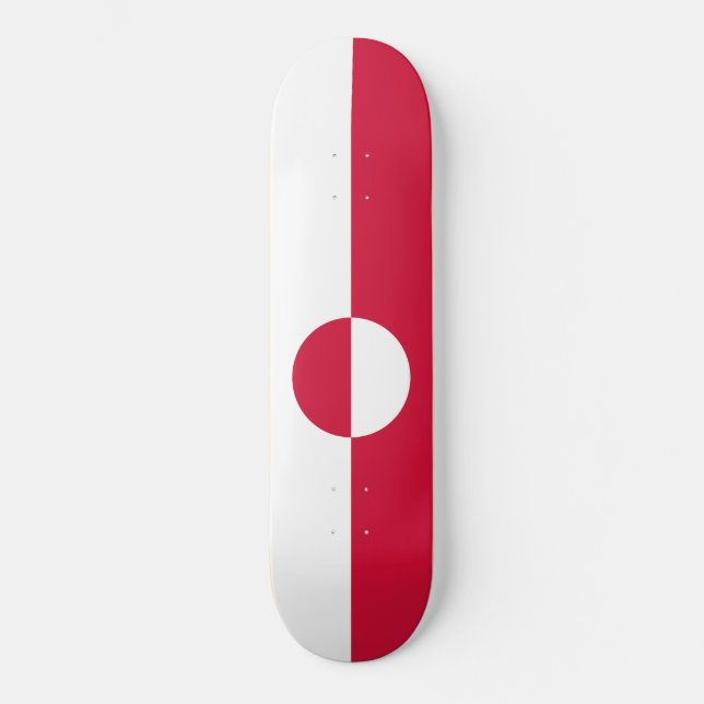 Grönlands flagga mini skateboard bräda 18,5 cm (Framsida)