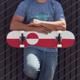 Grönlands flagga mini skateboard bräda 18,5 cm