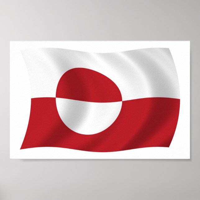 Grönlands Flagga Postertryck Poster (Framsidan)