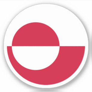 Grönlands flagga rund dekal
