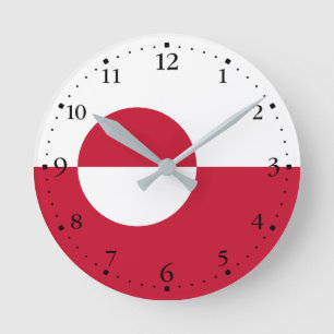Grönlands flagga rund klocka