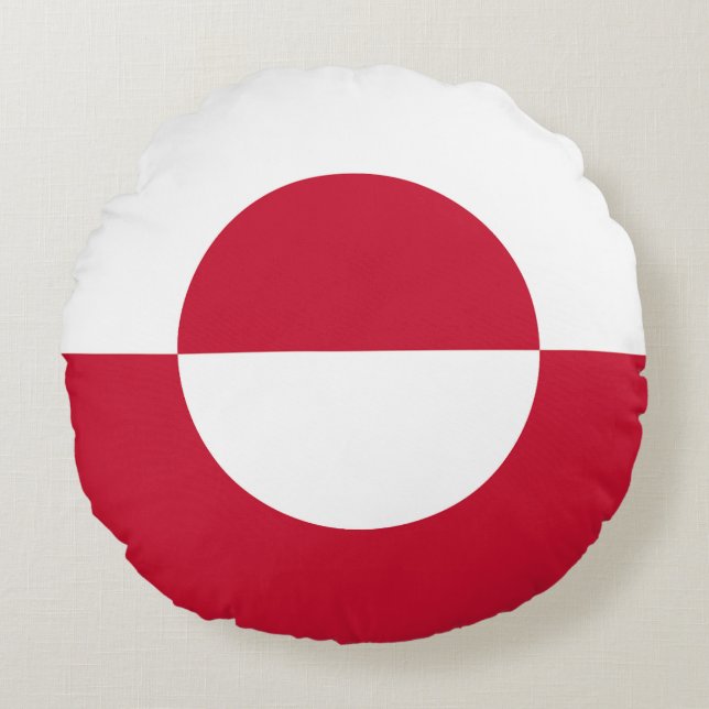 Grönlands flagga rund kudde (Framsidan)