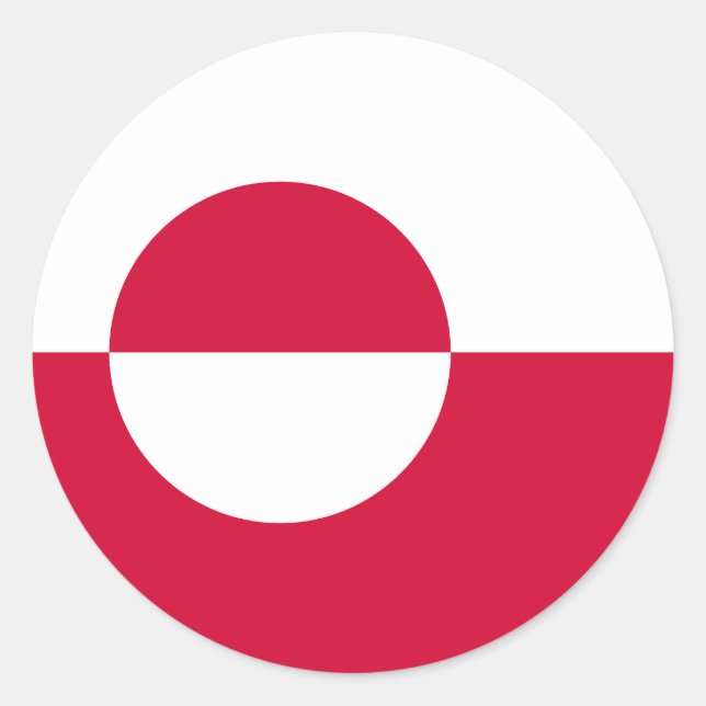 Grönlands flagga runt klistermärke (Framsida)