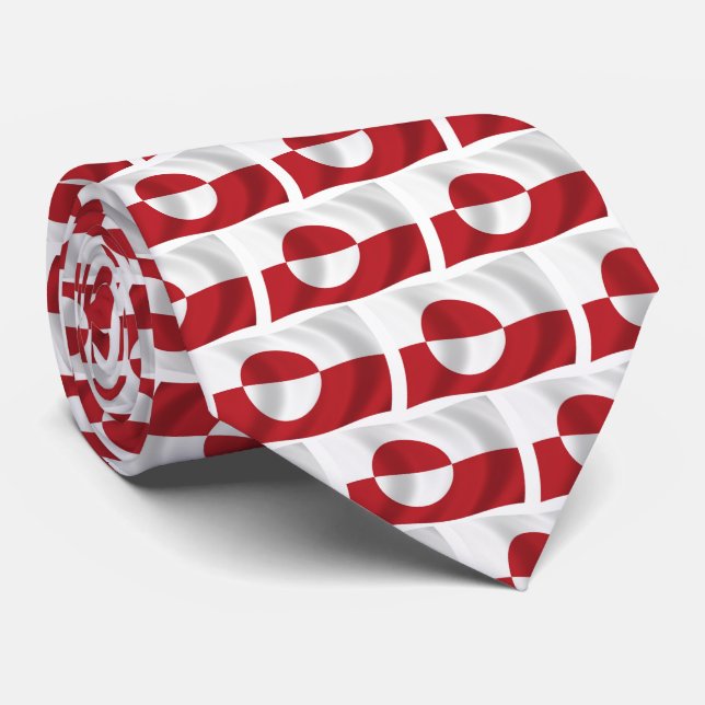 Grönlands Flagga Slipöverstävning Slips (Rullad)