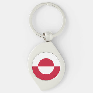 Grönlands flagga swirl silverfärgad nyckelring