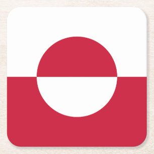Grönlands flagga underlägg papper kvadrat